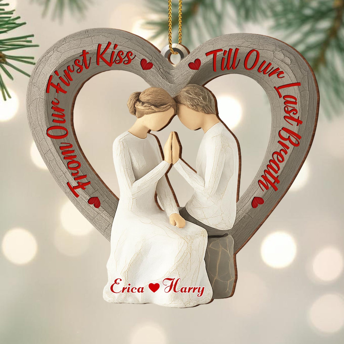 From Our First Kiss Til Our Last Breath, Couple In Heart-Shaped Frame