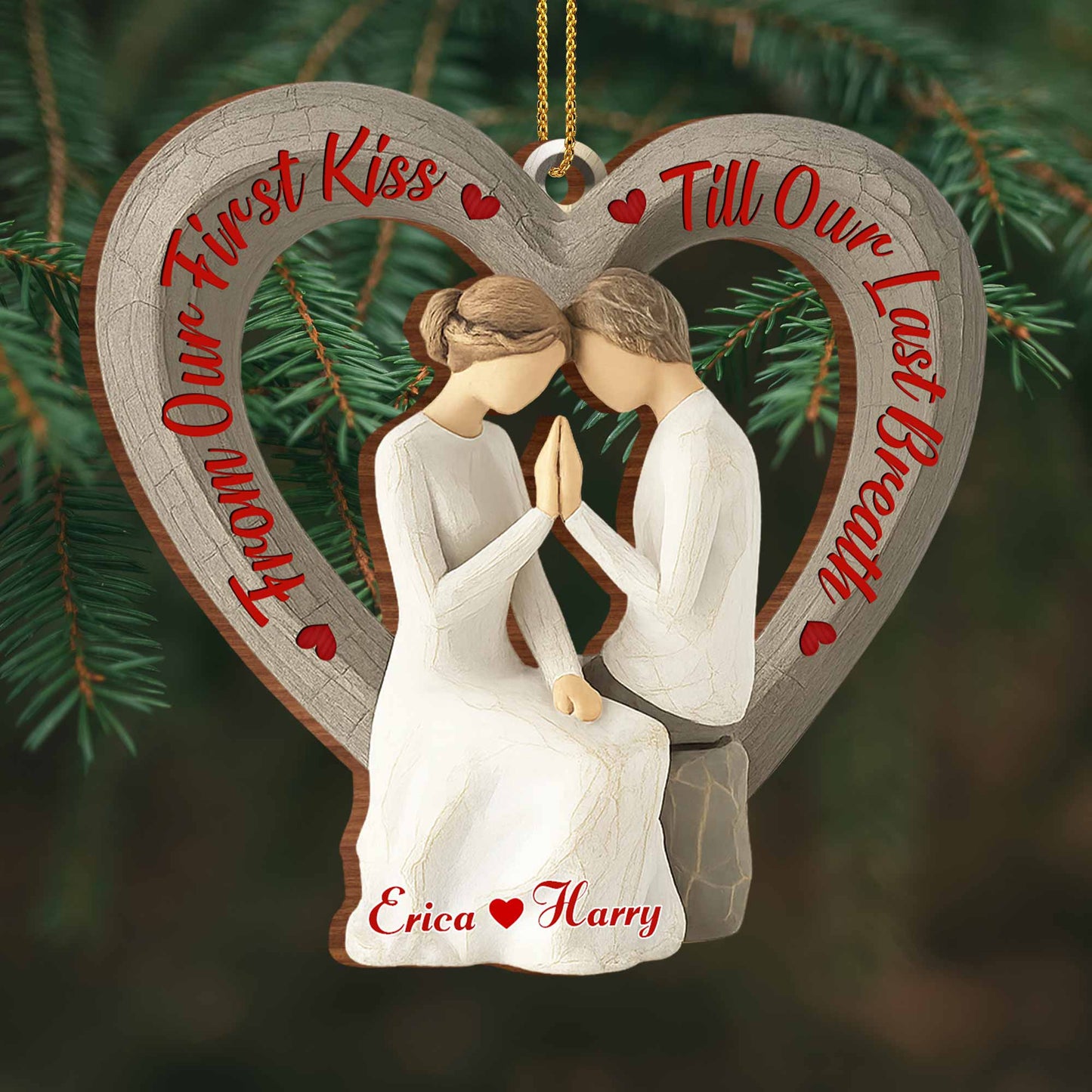 From Our First Kiss Til Our Last Breath, Couple In Heart-Shaped Frame