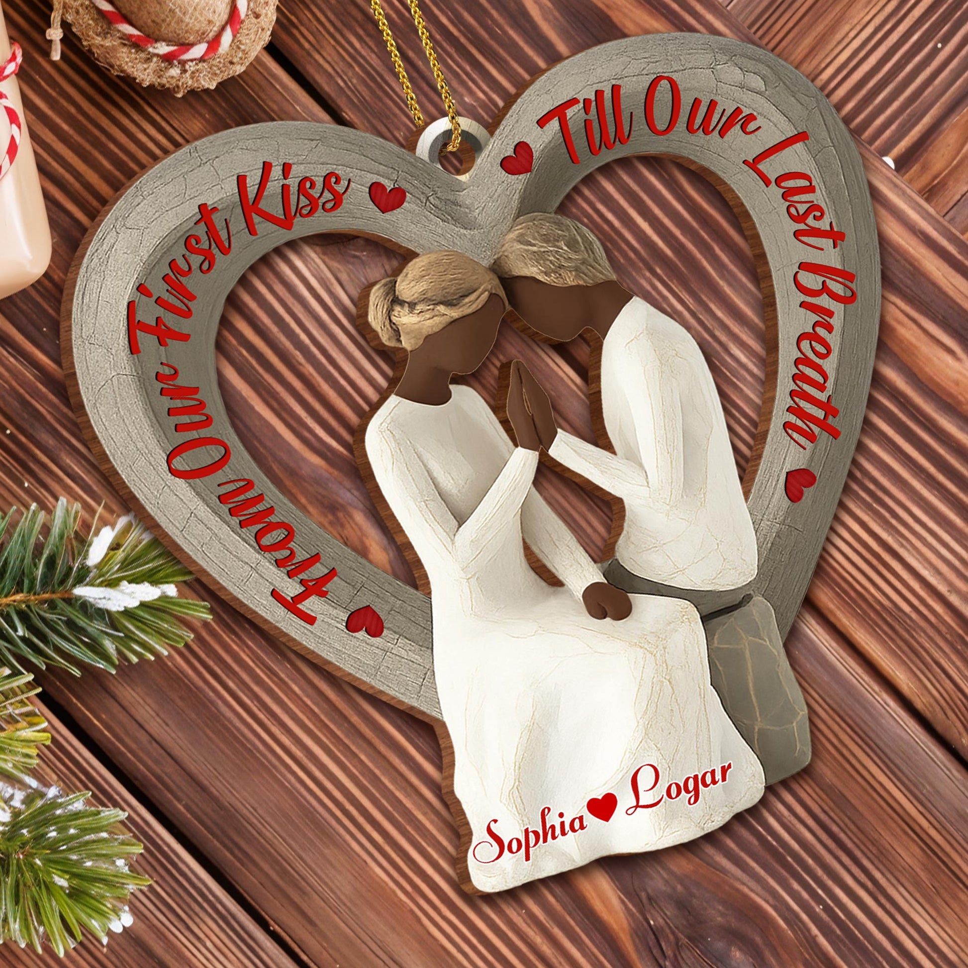 From Our First Kiss Til Our Last Breath, Couple In Heart-Shaped Frame