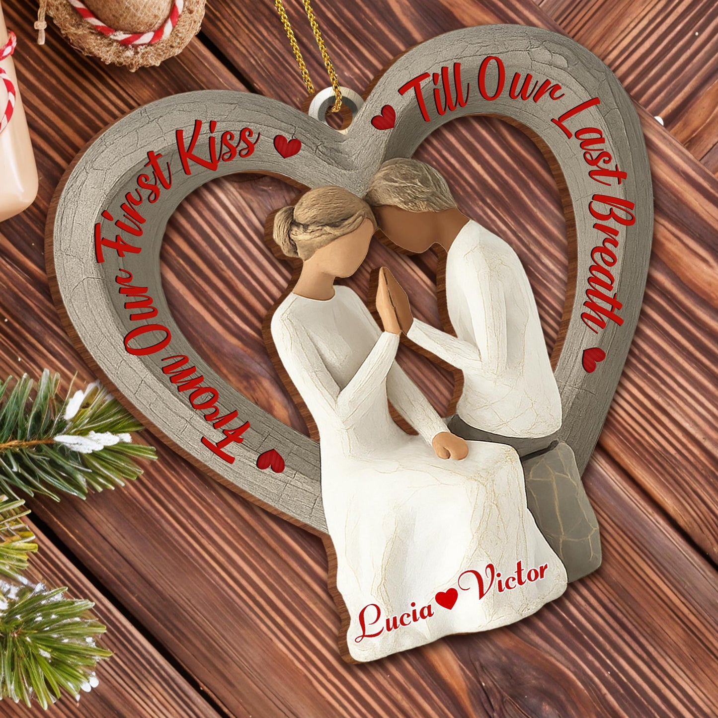 From Our First Kiss Til Our Last Breath, Couple In Heart-Shaped Frame