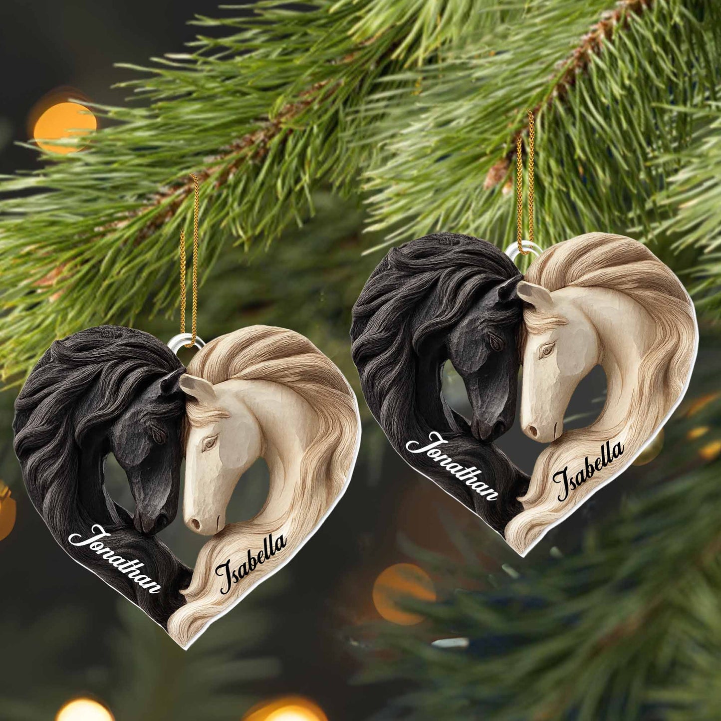 Beautiful Heart-Shaped Horse Connection Ornament