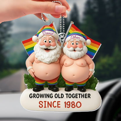 Growing Old Together With Santa And Rainbow Flag