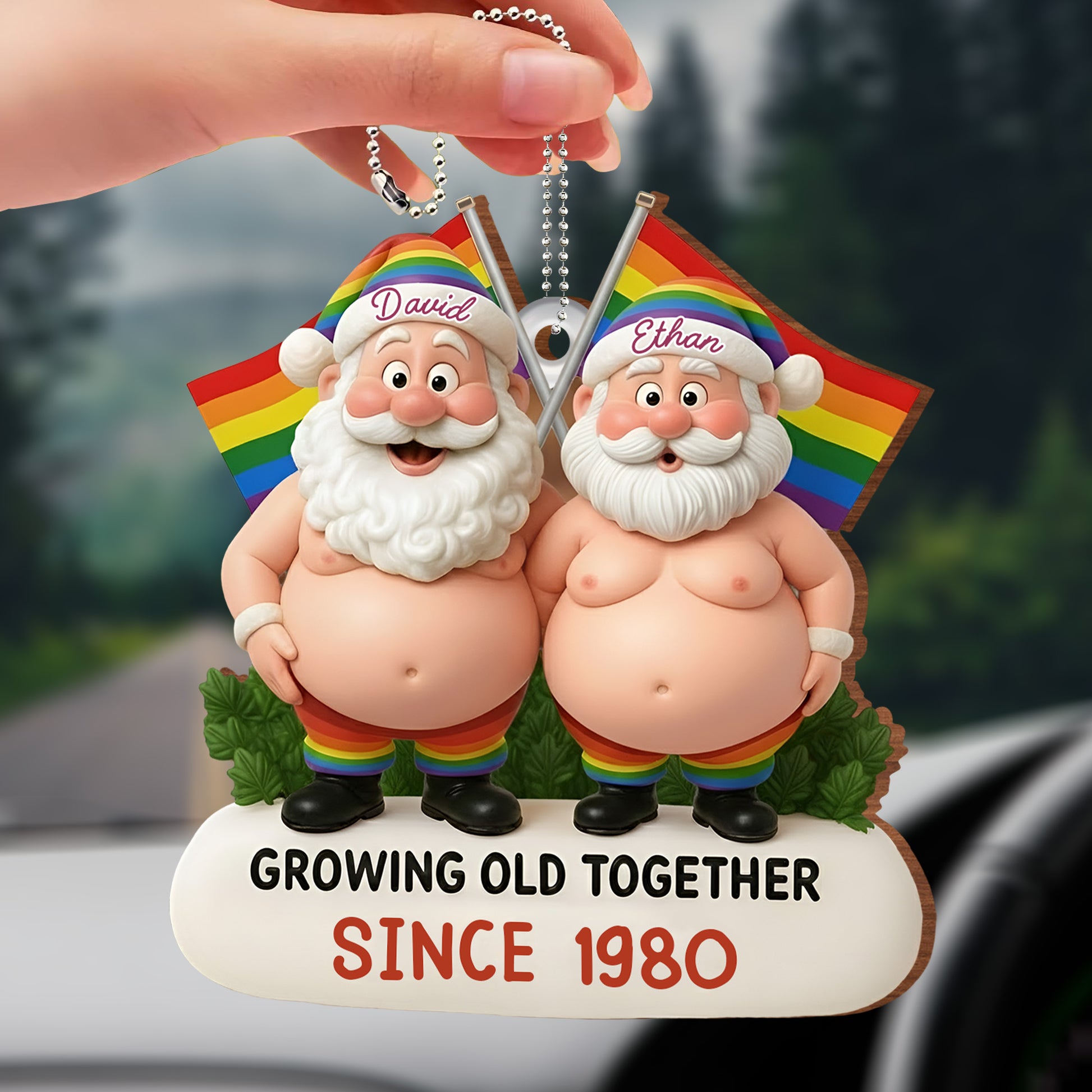Growing Old Together, Rainbow LGBTQ+ Flag Ornament
