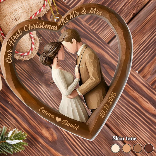 Our First Christmas As Mr & Mrs, Heart-Shaped Couple