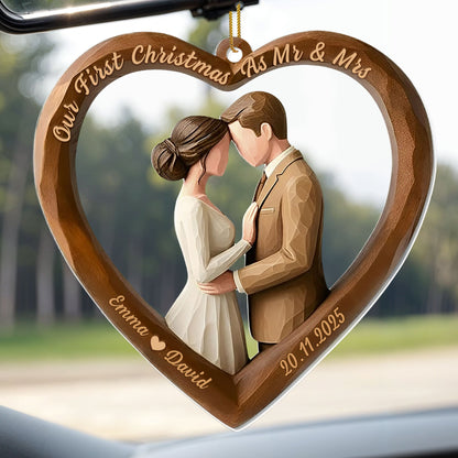 Our First Christmas As Mr & Mrs, Heart-Shaped Couple