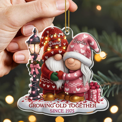 Growing Old Together With Elderly Couple And Hearts