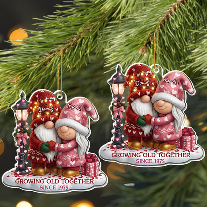 Growing Old Together With Elderly Couple And Hearts