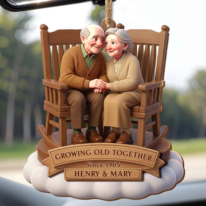 Growing Old Together, Elderly Couple On Rocking Chair