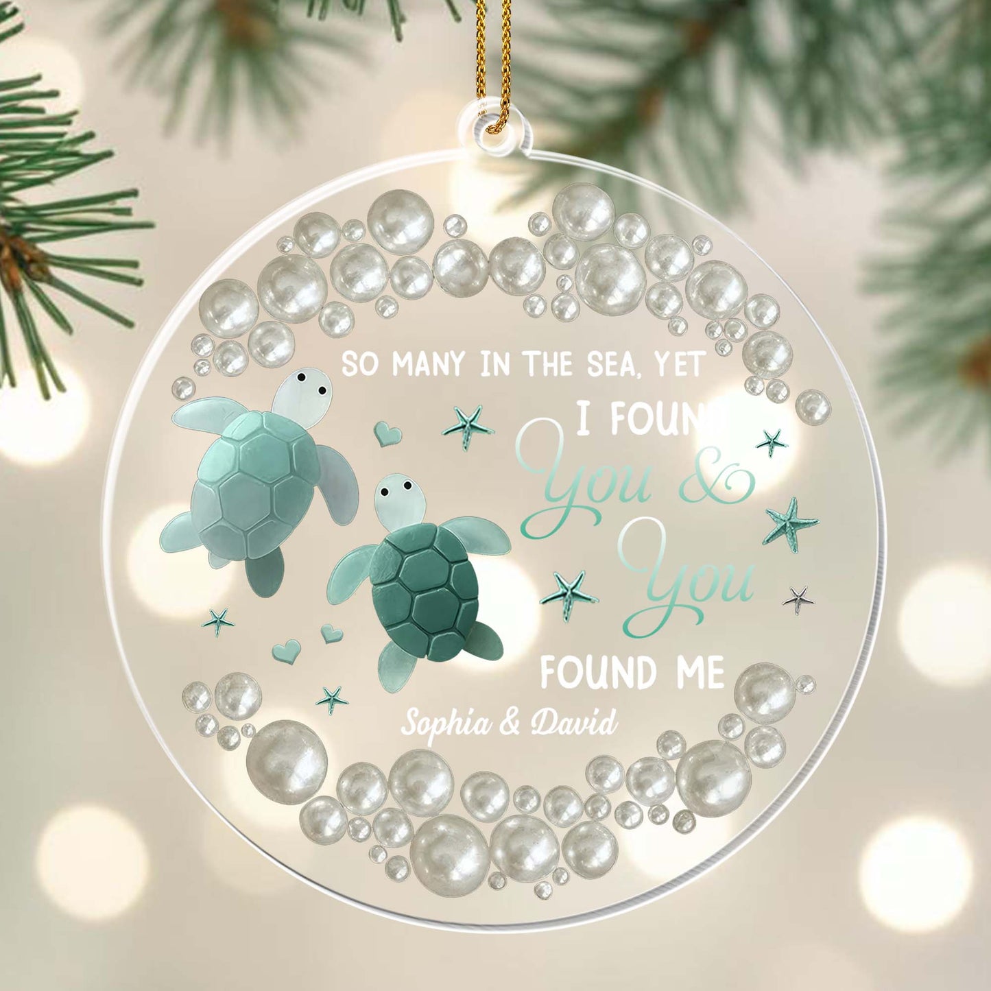 So Many In The Sea, Yet I Found You, Turtles Ornament