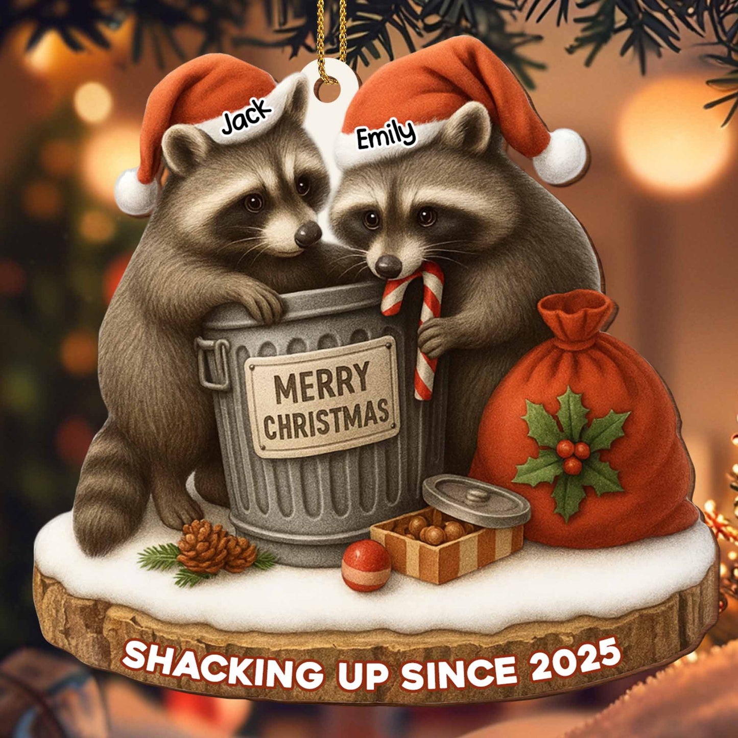 Merry Christmas, Shacking Up Since, Raccoons And Santa Hats