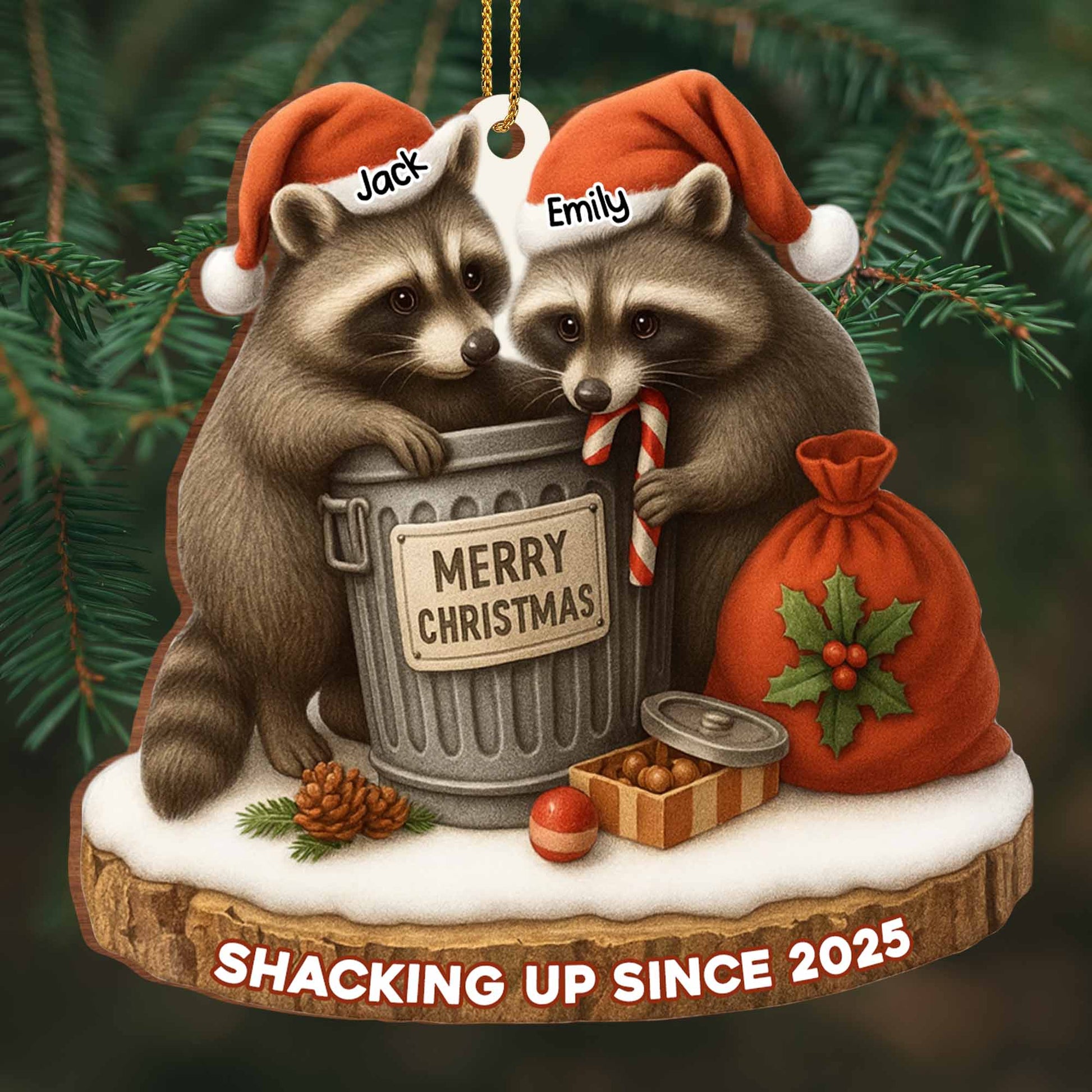 Merry Christmas, Shacking Up Since, Raccoons And Santa Hats