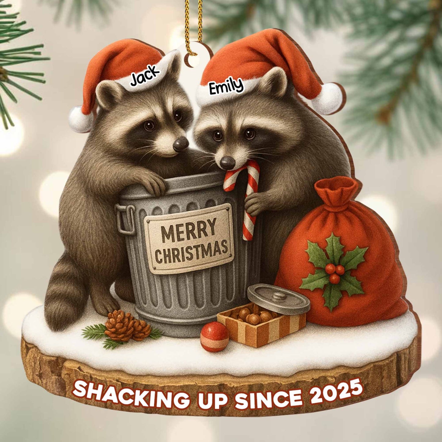 Merry Christmas, Shacking Up Since, Raccoons And Santa Hats