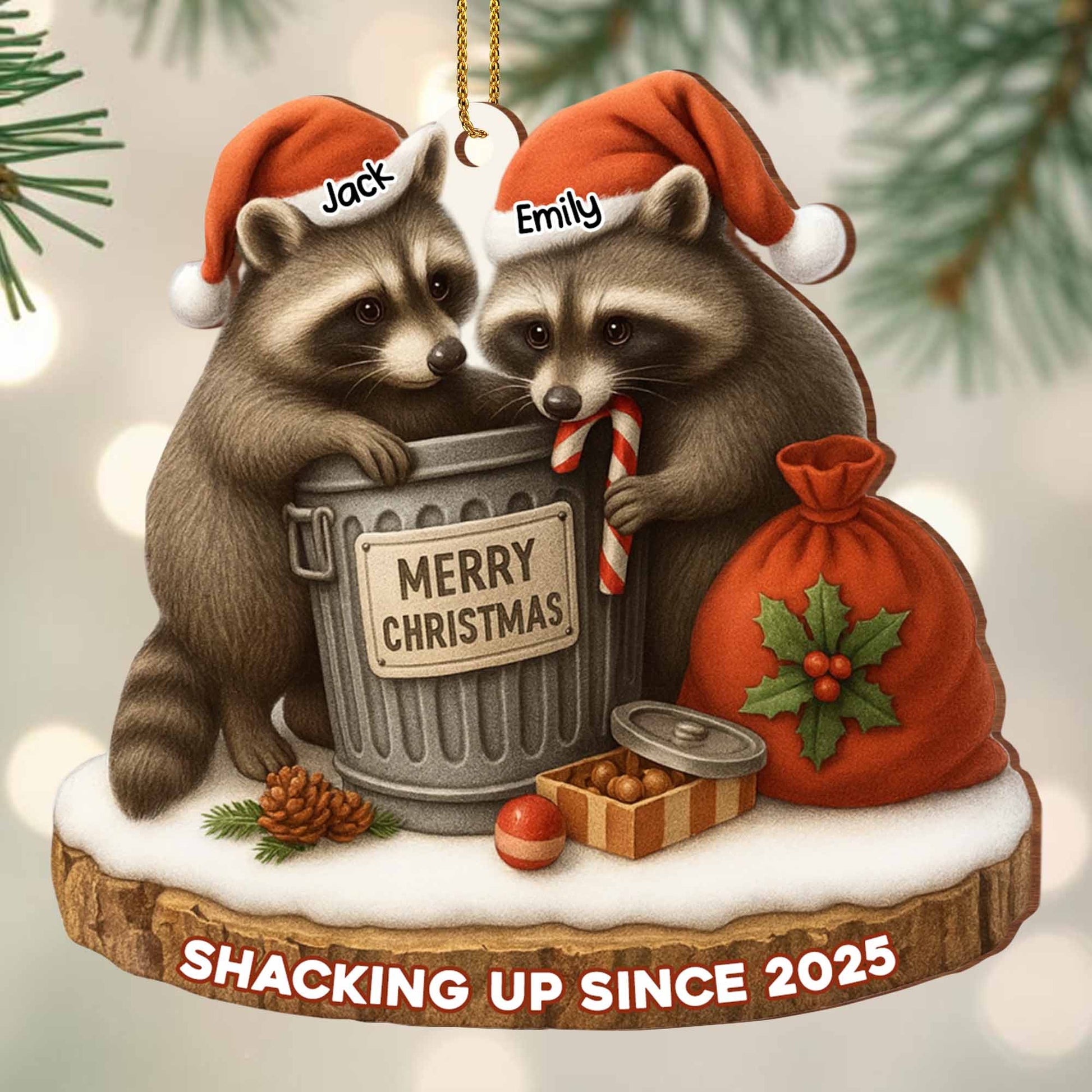Merry Christmas, Shacking Up Since, Raccoons And Santa Hats