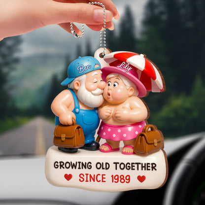 Growing Old Together, Elderly Couple Ornament