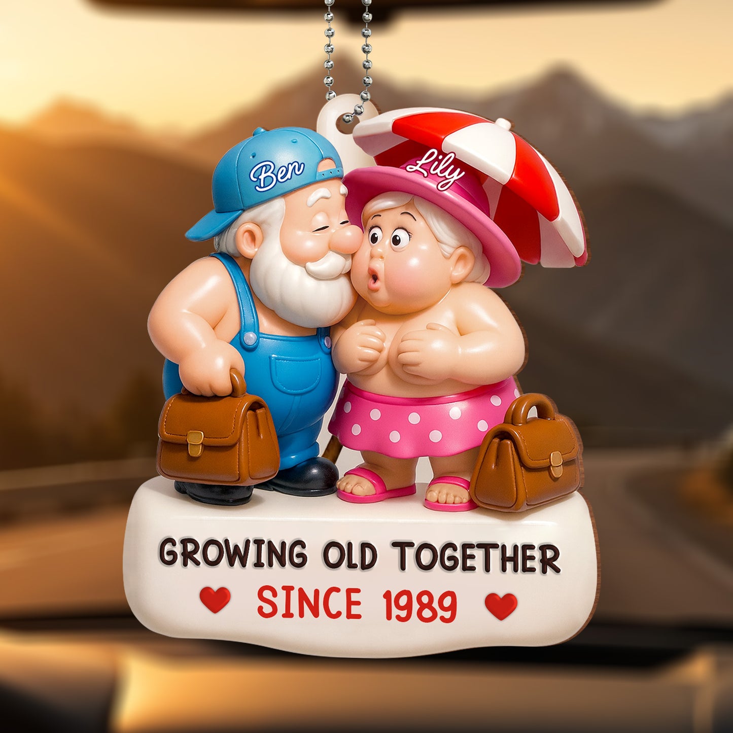 Growing Old Together, Elderly Couple Ornament