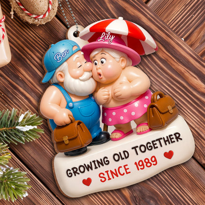 Growing Old Together, Elderly Couple Ornament
