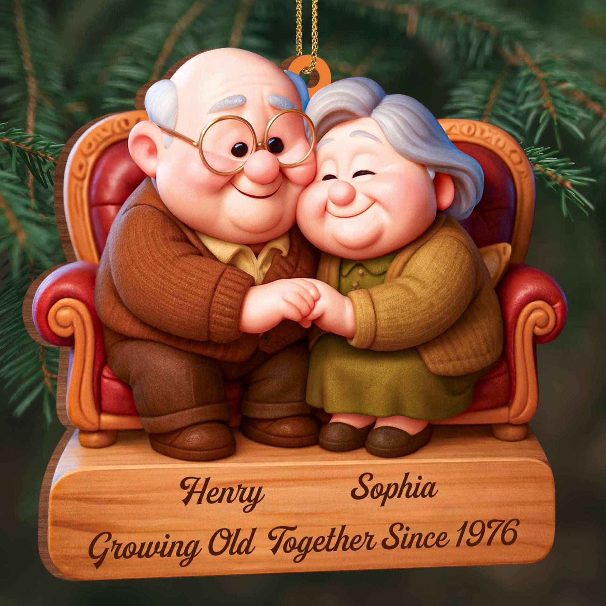 Growing Old Together Since Elderly Couple Ornament