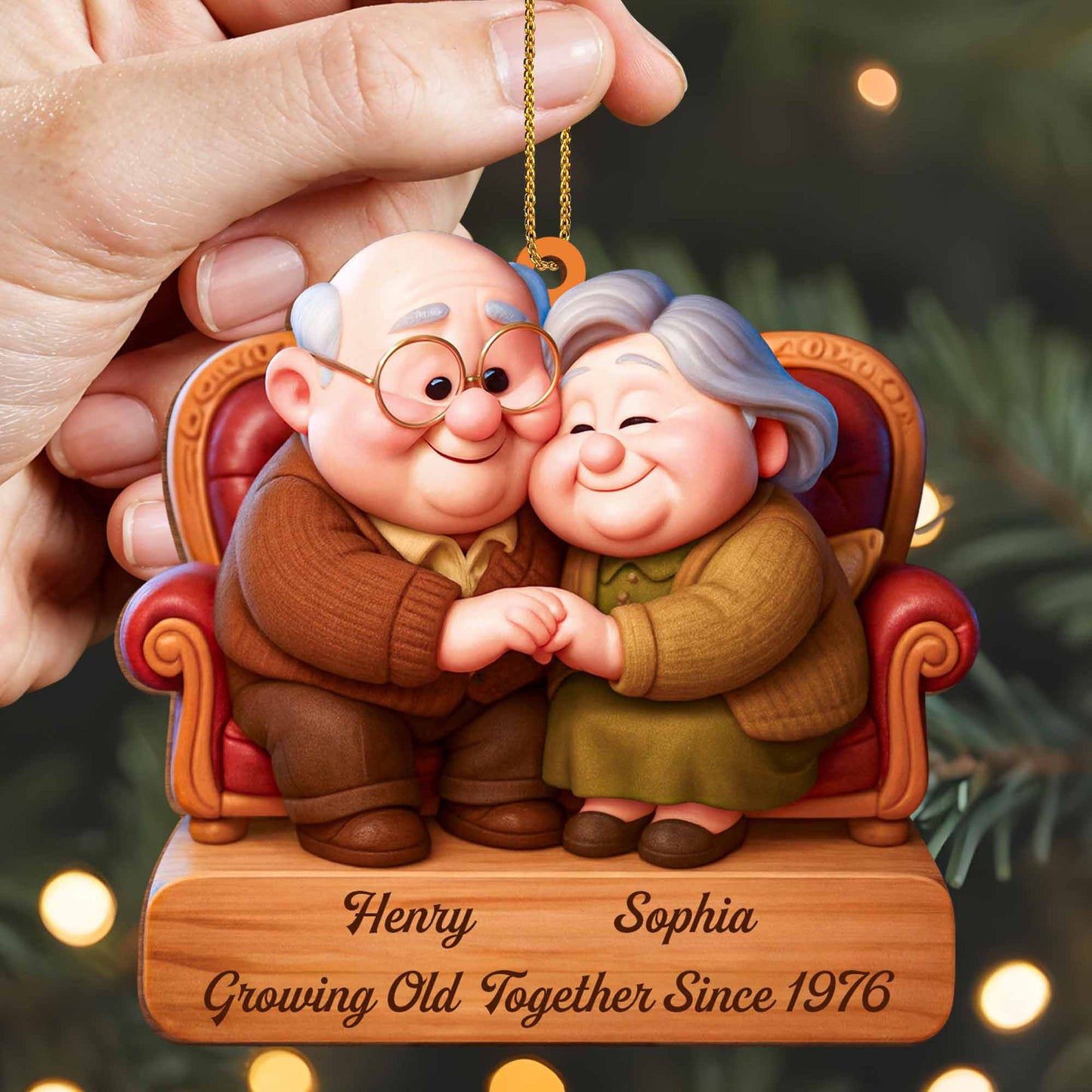 Growing Old Together Since Elderly Couple Ornament