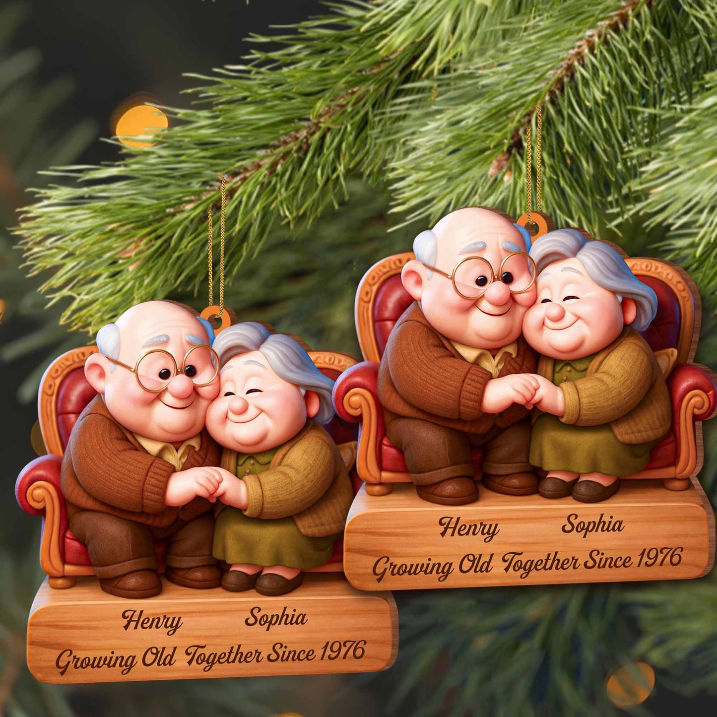Growing Old Together Since Elderly Couple Ornament