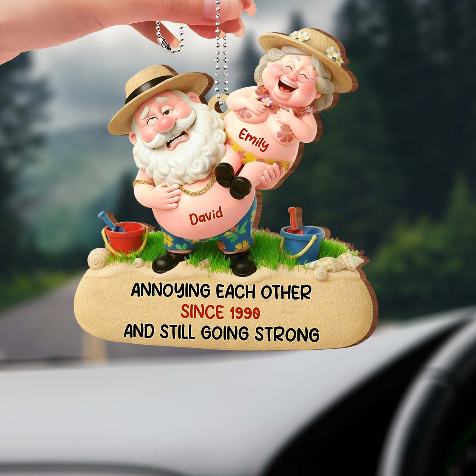 Annoying Each Other And Still Going Strong, Elderly Couple On Beach