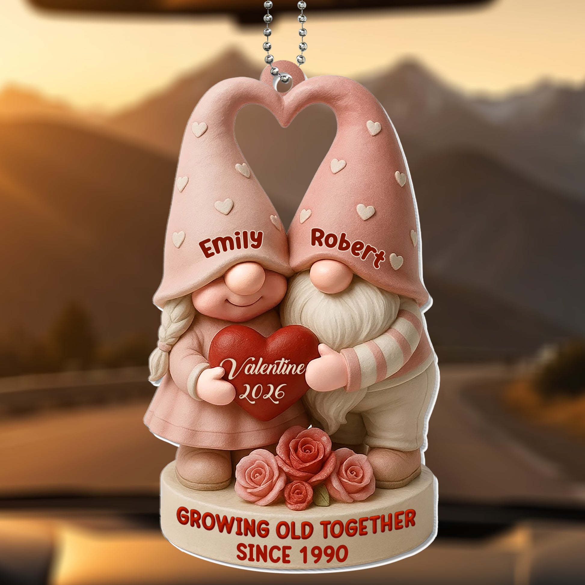 Growing Old Together, Hearts And Roses Ornament