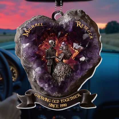 Growing Old Together, Heart With Couple And Crystals