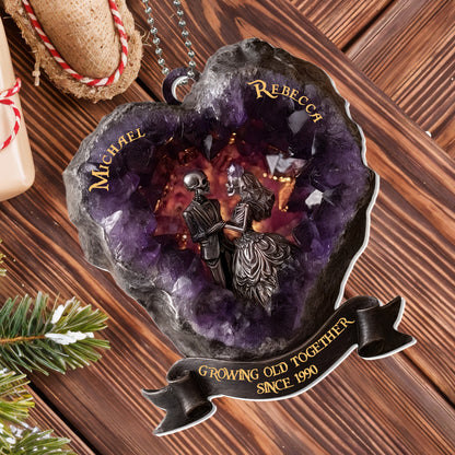 Growing Old Together, Heart With Couple And Crystals