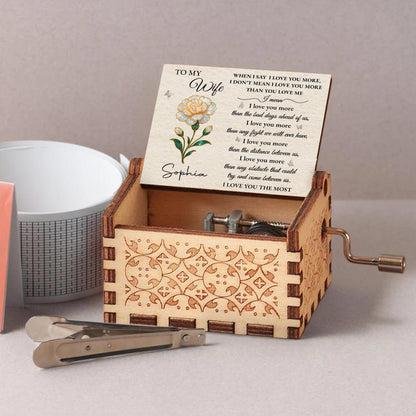 To My Wife, I Love You More, Beautiful Flower Design