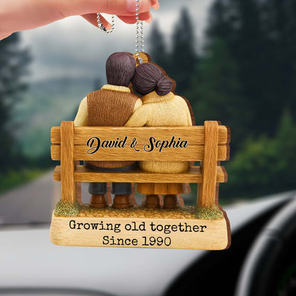 Growing Old Together Since, Loving Couple On Bench