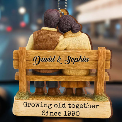 Growing Old Together Since, Loving Couple On Bench