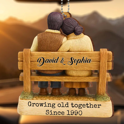 Growing Old Together Since, Loving Couple On Bench