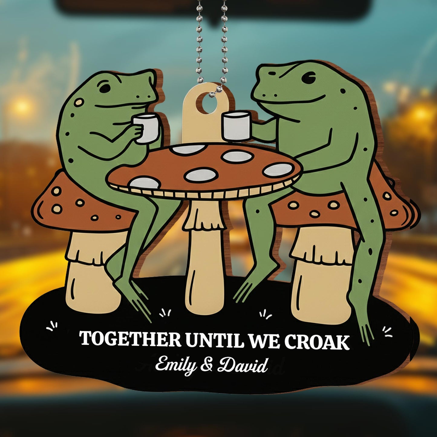 Together Until We Croak, Frogs At Mushroom Table