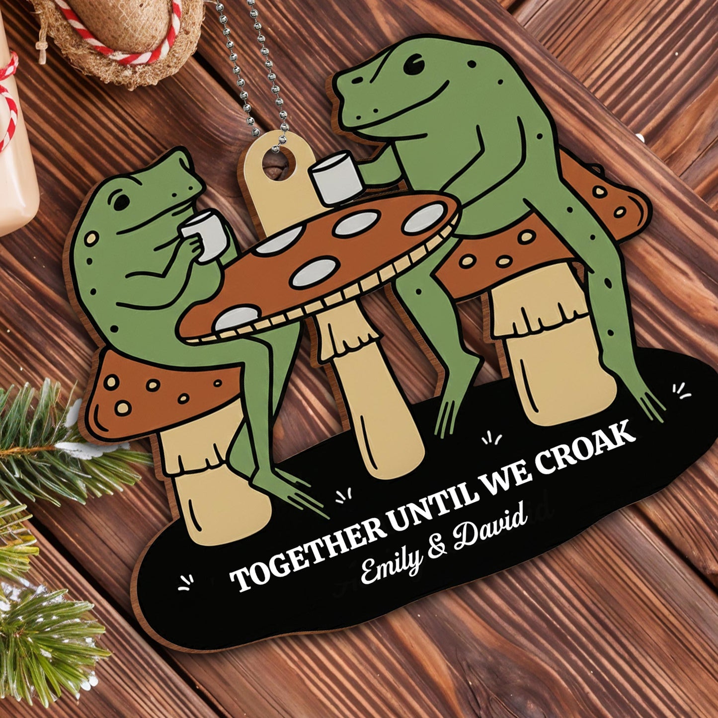 Together Until We Croak, Frogs At Mushroom Table