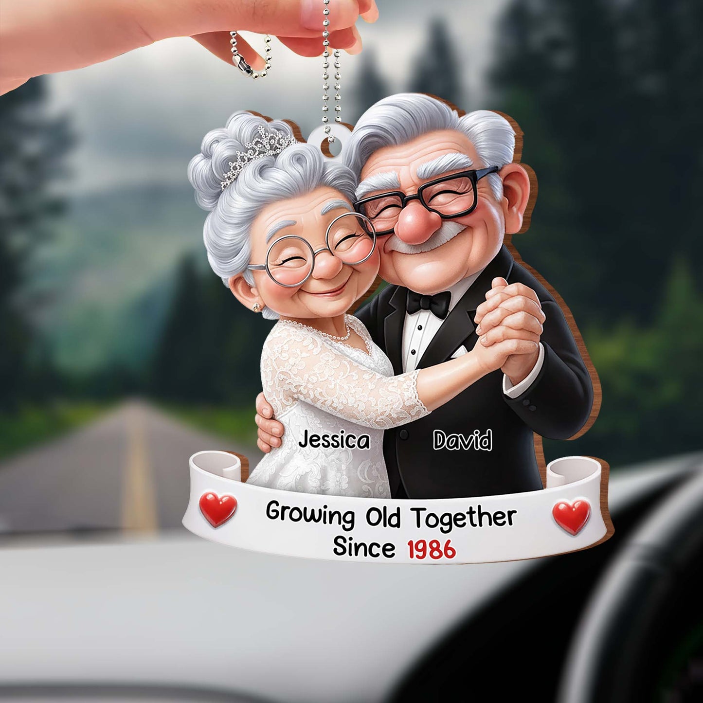 Growing Old Together, Elderly Couple With Heart