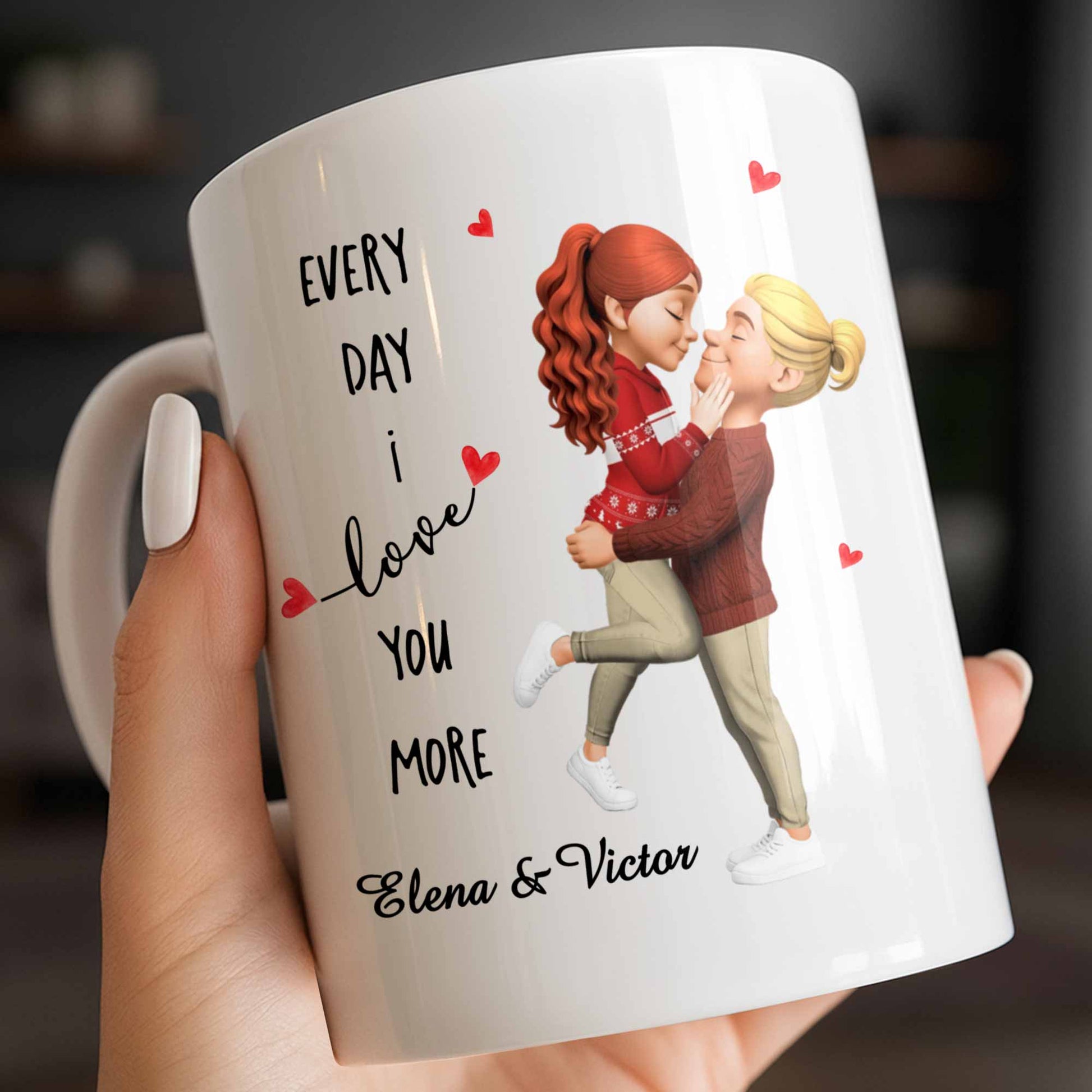 Every Day I Love You More, Couple And Calendar Design