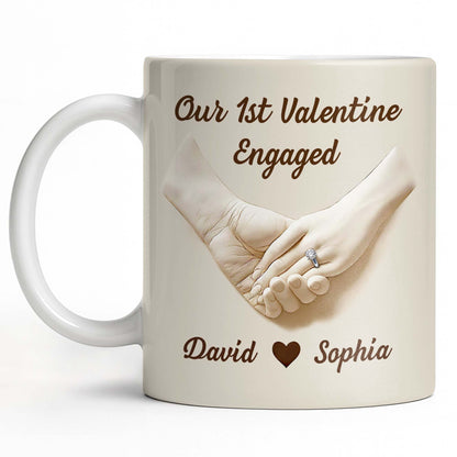 Our 1st Valentine Engaged, Holding Hands With Ring
