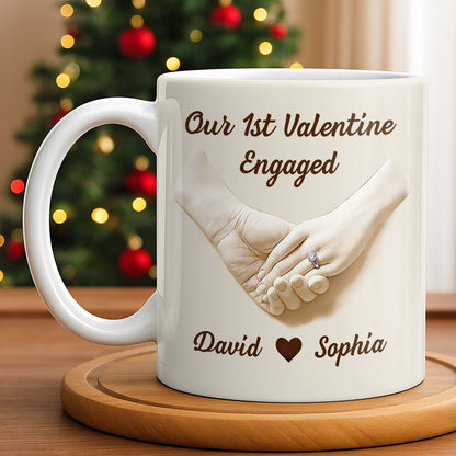 Our 1st Valentine Engaged, Holding Hands With Ring