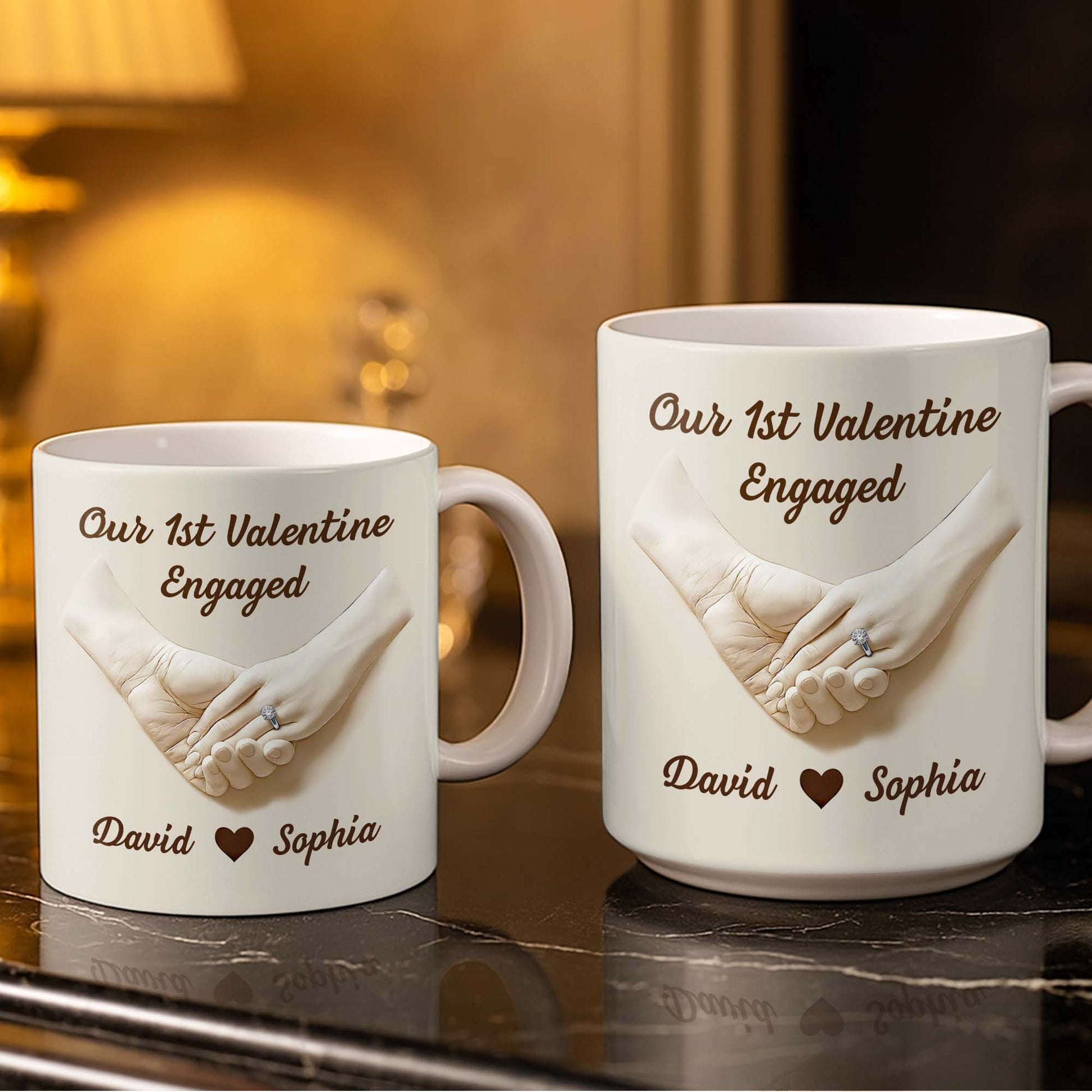 Our 1st Valentine Engaged, Holding Hands With Ring