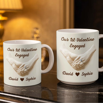 Our 1st Valentine Engaged, Holding Hands With Ring