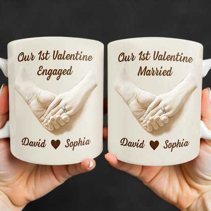 Our 1st Valentine Engaged, Holding Hands With Ring