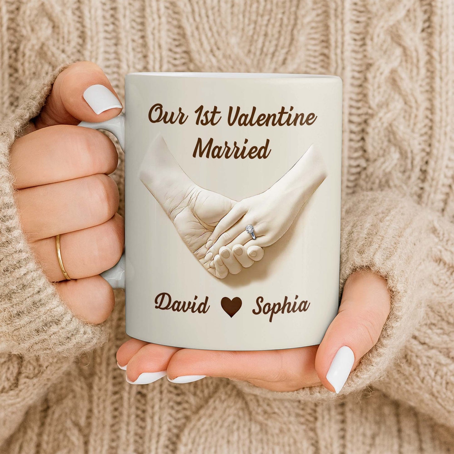 Our 1st Valentine Engaged, Holding Hands With Ring