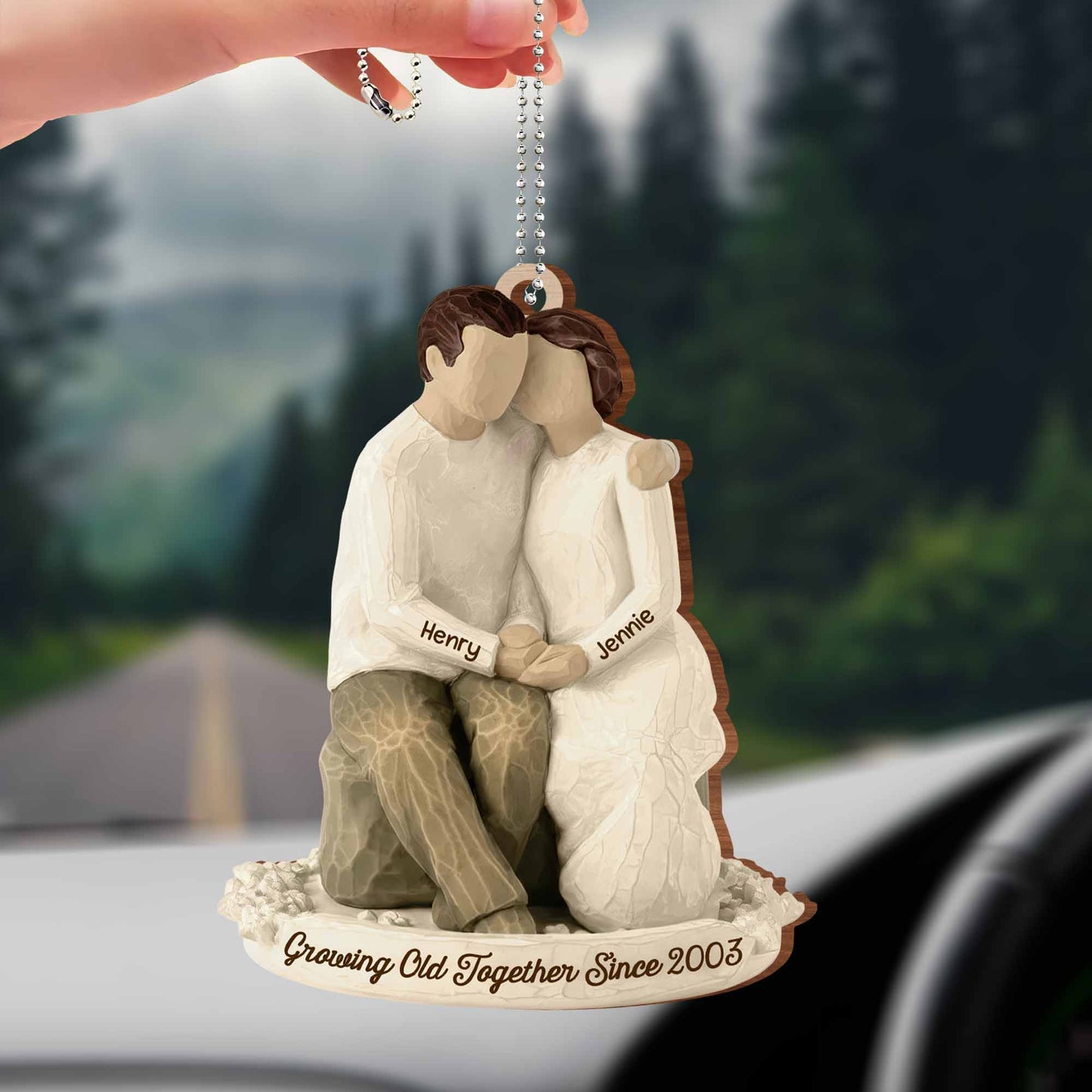 Growing Old Together, Couple Car Hanging Ornament