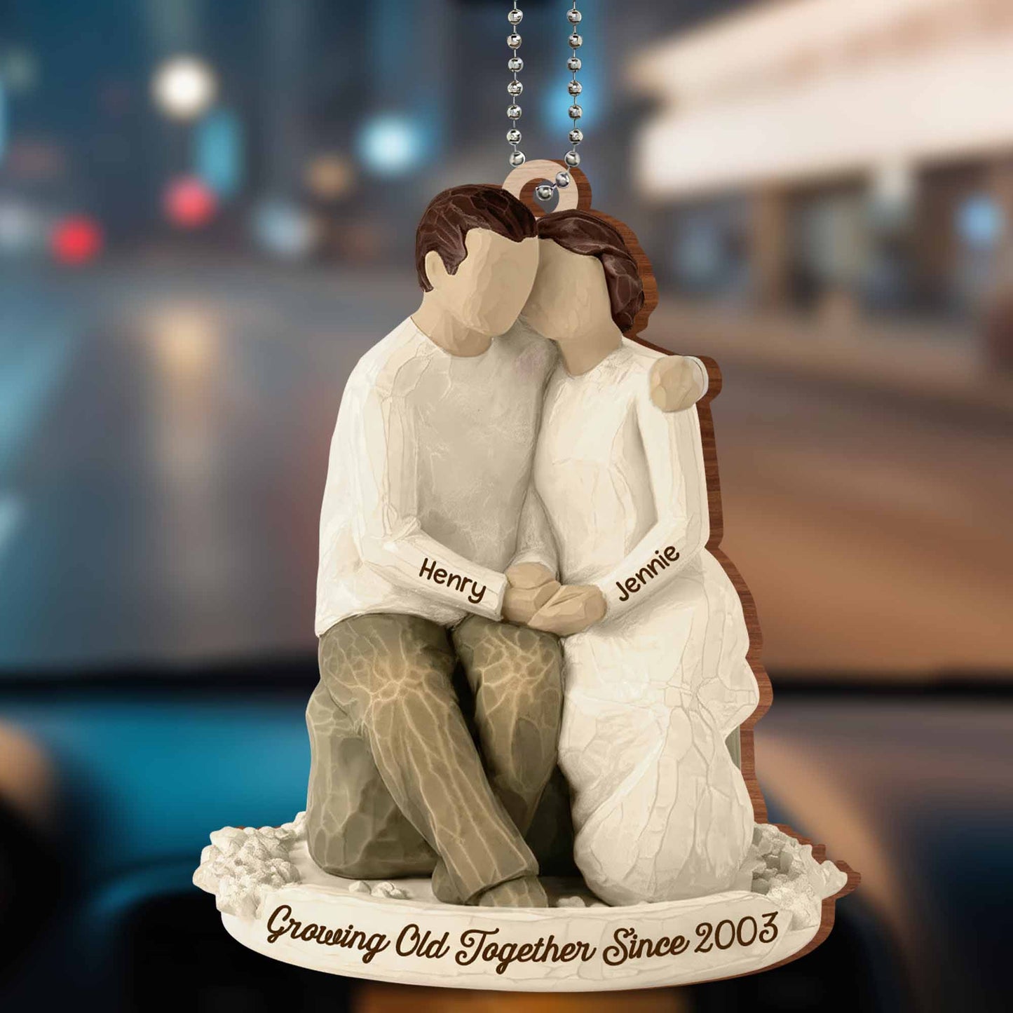 Growing Old Together, Couple Car Hanging Ornament