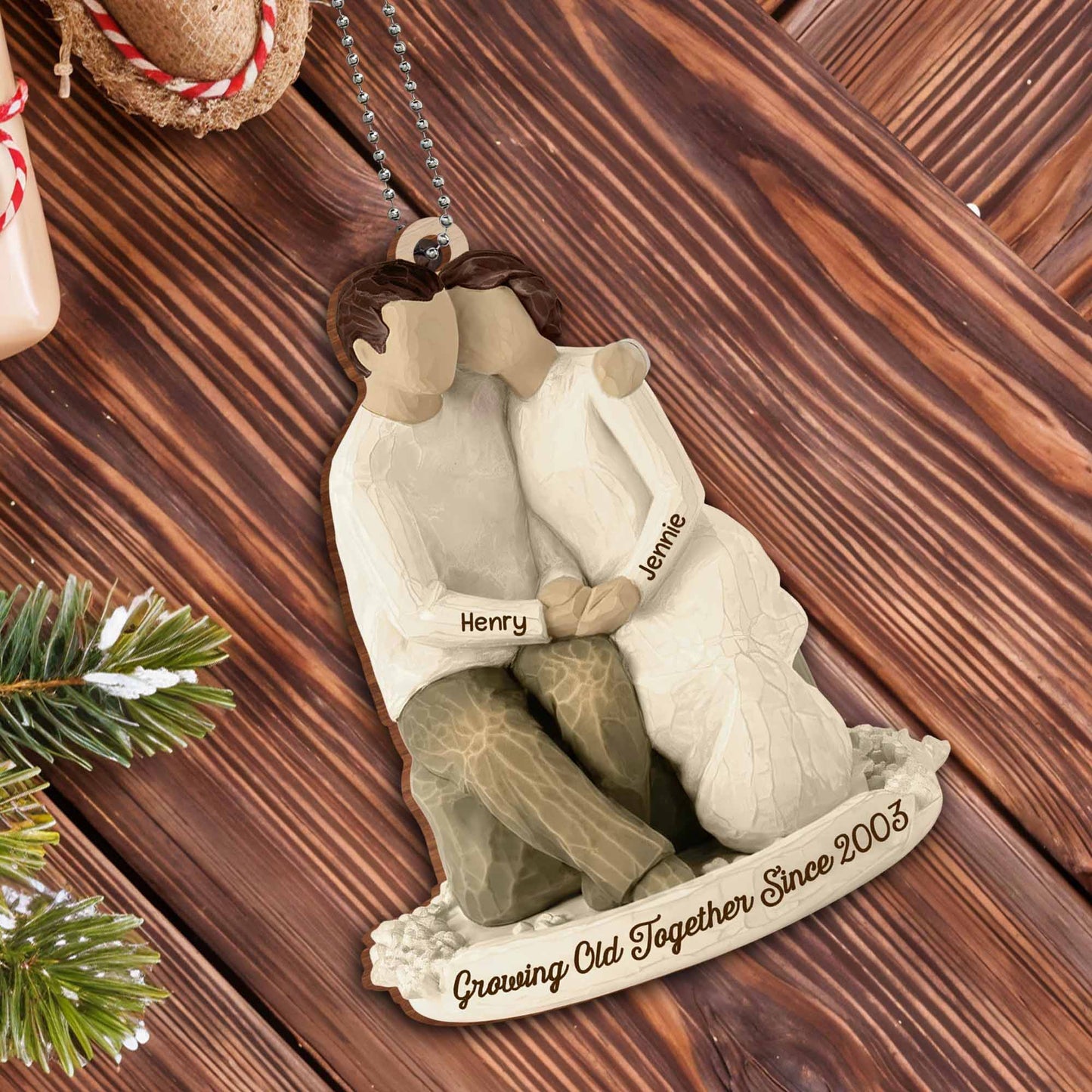 Growing Old Together, Couple Car Hanging Ornament