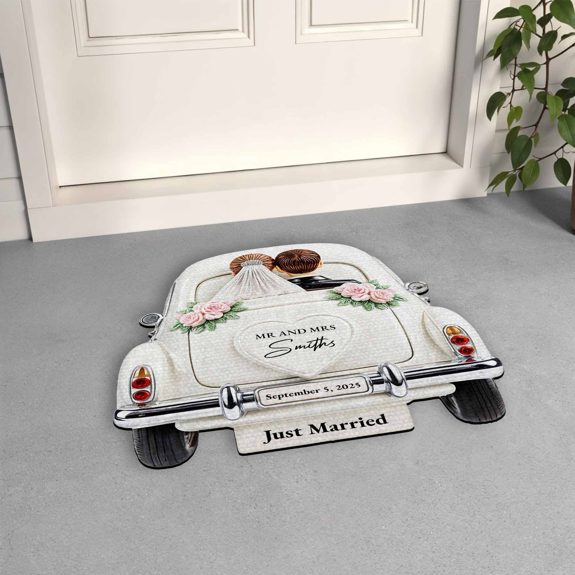 Celebrate Your Love With Classic Car And Roses