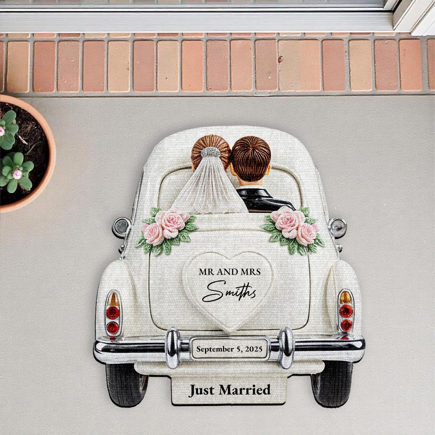 Celebrate Your Love With Classic Car And Roses