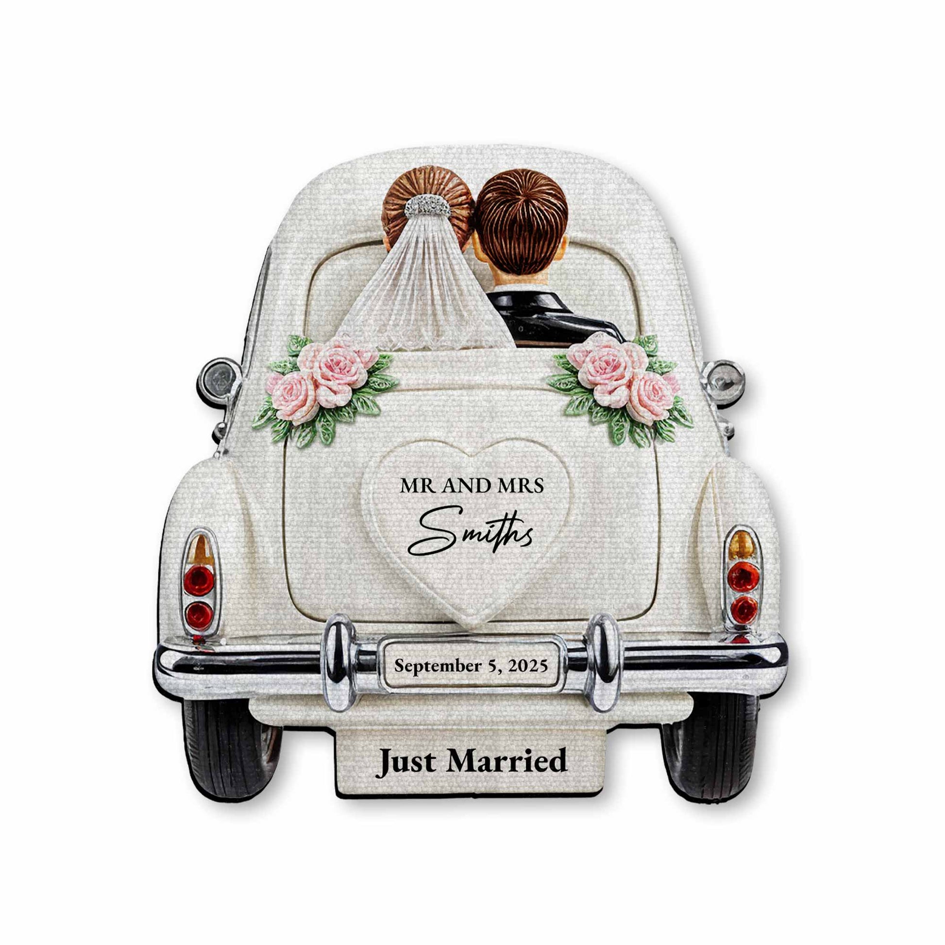 Celebrate Your Love With Classic Car And Roses