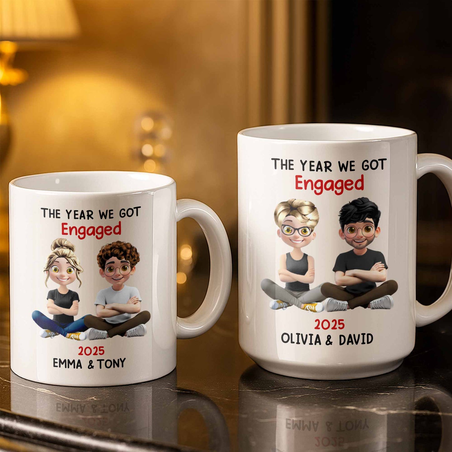 The Year We Got Engaged, Cartoon Couple Design