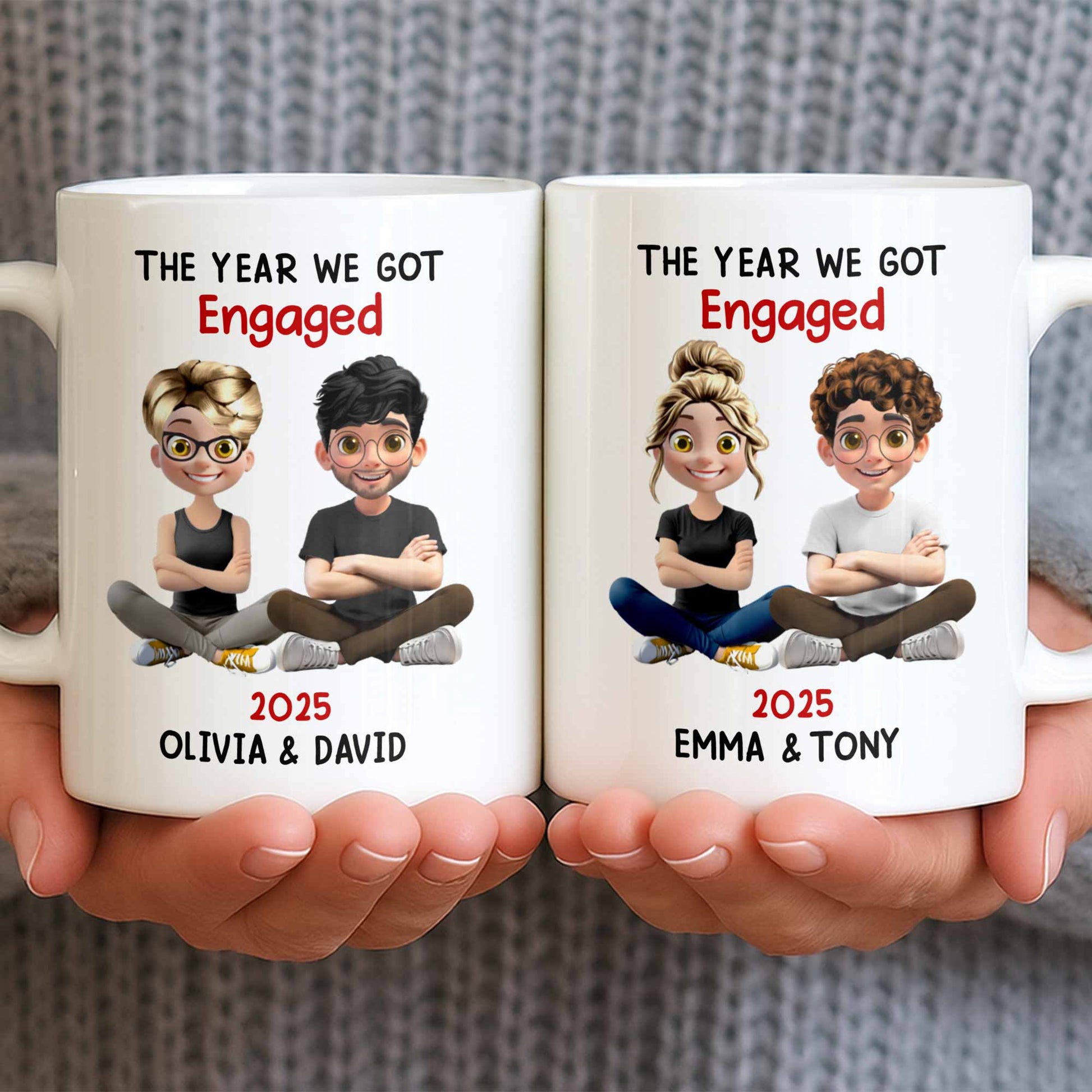 The Year We Got Engaged, Cartoon Couple Design