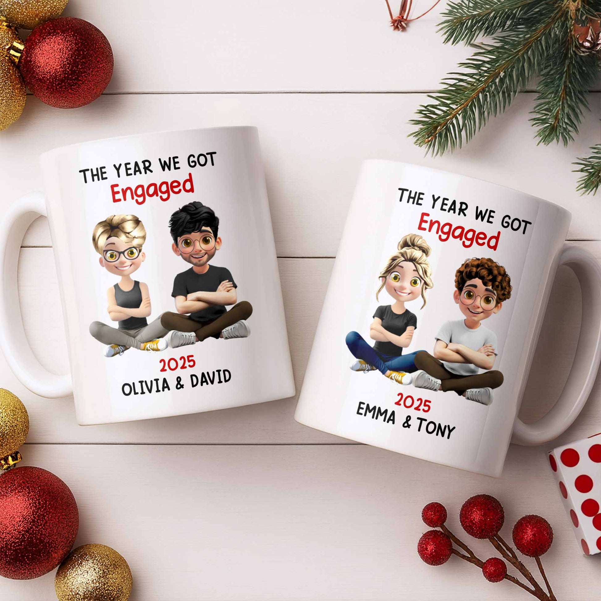 The Year We Got Engaged, Cartoon Couple Design